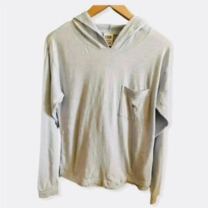 PINK VICTORIA SECRET Blue Light Long Sleeves Graphic lightweight Hoodie Sz XS